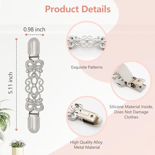 3 PCS Sweater Clips Waist Cinch Clips Vintage Dress Clip Back Cinch Shawl Cardigan Collar Clip to Tighten Dress Pant Waist Tightener for Women(Classic)4