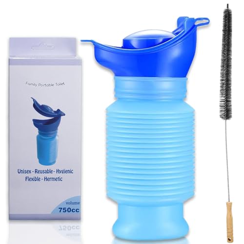 GegXcn Urinal Bottle for Men, 750ml Urinal Bottle, with Cleaning Brush, Travel Portable, Female Urinal, Leak-Proof Design, for Men & Women Car, Camping, Traffic Jam