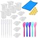 36 Pcs Vasos Medidores de Silicona, Tazas Medidoras de Silicona, Molde Silicona de Herramienta con Mat de Silicona Taza Medidora Pipetas Agitador Gotero Protectores de Dedos para Cocina y Laboratorio