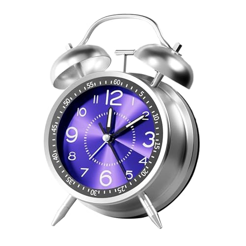 Despertador para habitación de cama: despertador analógico clásico para escritorio,Doble reloj recargable con pantalla retroiluminada para todos