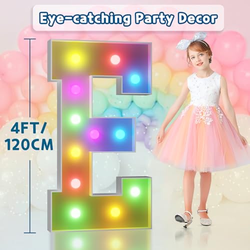 Image of Imprsv Colorful Marquee Letters 4 Feet Tall, Large Light up Letters E