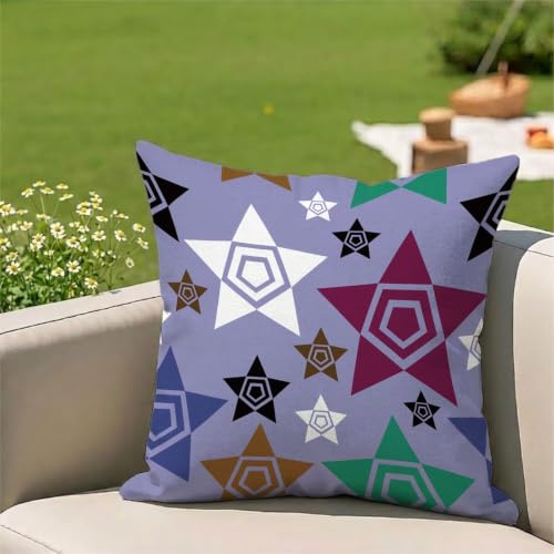 Housses coussin extérieur imperméables 55x55 violet géométrique lot de 2