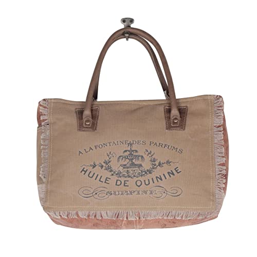 Myra Bag Western Upcycled Canvas Handbag for Women - Leather Shoulder Bag Ecru4