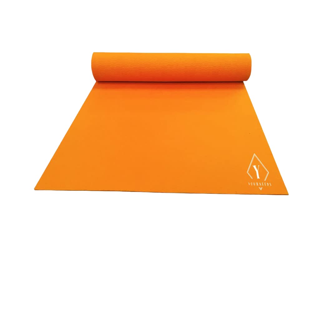 Professional 24 Inches x 72 Inches, 6MM Thickness, Orange Color Plain Yoga Mats For Men & Women-image-30