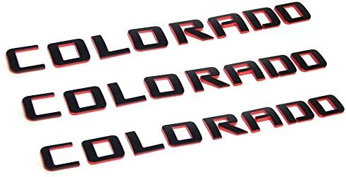 Yoaoo Paquete de 3 insignias de placa de identificación de línea roja de Colorado OEM 3D compatible con Redline original