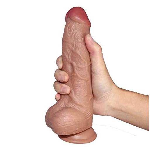 SRNKG Pêṉês Realisticos, Cṓnsṓladṓres Dureza de Doble Capa Mujer con Ventosa Juguetes sêxuḁlês para la mḁsturbḁcḯón Femenina, Silicona líquida ḊḯḶḋṓ 8,26 Pulgadas