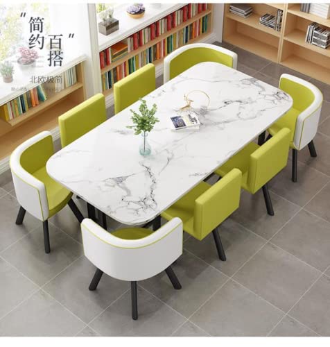 ダイニングテーブルセット 8人掛け ダイニング 7点セット 8人に適小さなスペースのキッチン用 ダイニングテーブルセット リビングルダイニングテーブルとチェアバルコニーオフィスラウンジガーデン会議室ネイルショップ服ストアコーヒーショップ モダンデザインテー