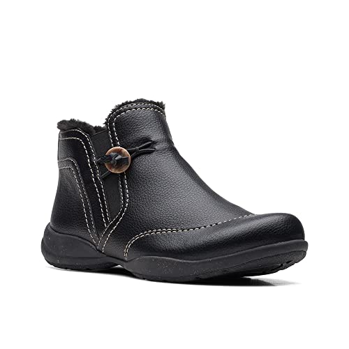 Clarks Clarks Women's Roseville Aster Ankle Boot, Black Leather, 6 Narrow US