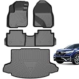 [Upgrade Version] Floor Mats Fit for 2017-2021 Honda CR-V, Includes 1st Front Floor Mats 2nd Rear Row Floor Mat Cargo Liner Full Set Trunk Mats Liners (Not for CRV Touring, 2020 2021 CRV Hybrid)
