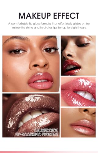 Hyaluronic Lip Oil Moisturizing Lip Gloss with Hyaluronic Acid No-Sticky Lipgloss Care, Fruit Flavoured Big Brush Head Lip Oil For Dry Lip Glitter Shine Lip Glaze Gift for Women (01,02,03) - Image 5