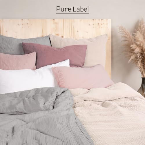 Pure Label Musselin Bettwäsche 6tlg 2x155x220+2x80x80+2x40x80 Grau – Ansicht 2
