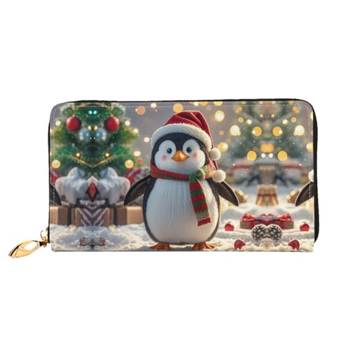 Pochette à deux volets fine en cuir pingouin pour vos sorties d'hiver