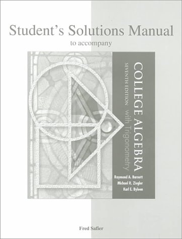Student's Solutions Manual to accompany College Algebra with Trigonometry