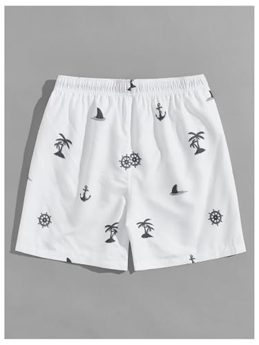 SHENHE Men's Swim Trunks with Mesh Liner Graphic Swimming Trunks Drawstring Beach Board Shrots2