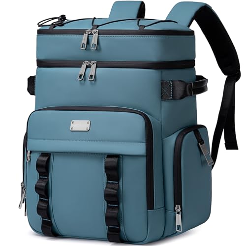 Weitars Insulated Cooler Backpack,Double Deck Waterproof Soft Cooler Bag,Backpack Coolers Leak Proof Lunch Backpack for Men Women for Travel,Camping,Picnic,Beach,Picnic,Outdoor 31L/52 Can (Blue) by Weitars - Used condition - US$30.82