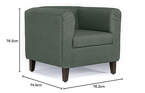 Image of Wakefit Sofa Set | 3 Year Warranty | Sofa 1 Seater, 1 Seater Sofa for Living Room, Wooden Sofa Set, Single Seater - Miami(Omega : Green)