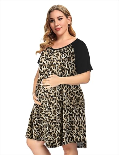 Image of MONNURO Women's Plus Size Labor and Delivery Gown Nursing Nightgown Maternity Sleepwear Dress for Breastfeeding