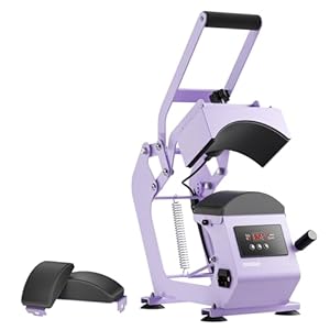 Hat Press Heat Machine for Caps with Precise Temp&Timer Control, Timer Auto Starter, Hat Heat Press with 2 Platens for Trucker Hat & HTV Iron on Vinyl, Sublimation Hat Press, Heat Transfer (Purple)
