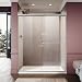 ELEGANT SHOWERS 58.5-60" W x 72" H, Semi-frameless Bypass Sliding Shower Doors, 1/4" Clear Glass, Brushed Nickel Finish