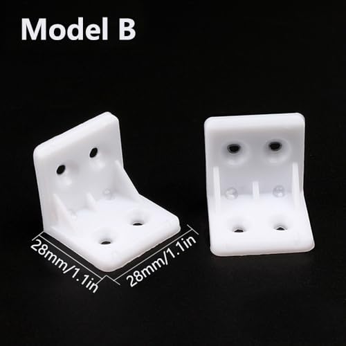 L Winkelverbinder Kunststoff, Weiß Eckwinkel Möbel Winkel 90 Grad Verstärkungsfuge L Klammern für Befestigen Reparieren Möbeln Holz (10er pack, 28 * 28mm)