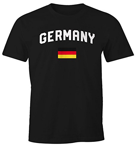 MoonWorks® Herren Deutschland Fan-Shirt T-Shirt Fußball WM EM Fan-Trikot Germany Germany schwarz 3XL