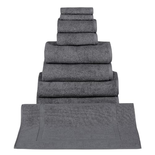Juego de toalla de baño de secado rápido con alfombrilla de algodón 6