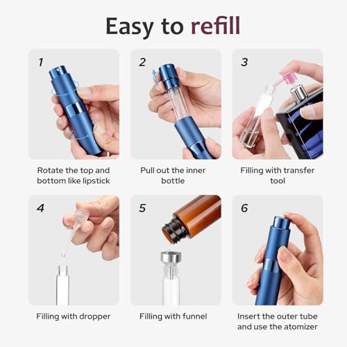 Image of LISAPACK 8ml Travel Perfume Bottle Refillable, 3 PCS Cologne Atomizer Spray