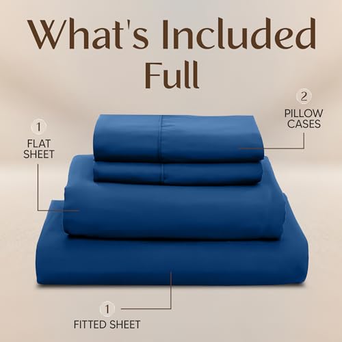 Image of Utopia Bedding Full Size Sheet Set - 4 Piece Bed Sheets, Soft and Breathable Microfiber, Includes 1 Fitted Sheet, 1 Flat Sheet and 2 Pillowcases - Oeko Tex (Dusk Blue)
