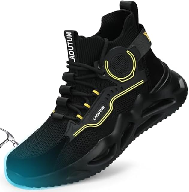 LAoutun Steel Toe Shoes for Men Work Shoes Safety Sneakers Lightweight