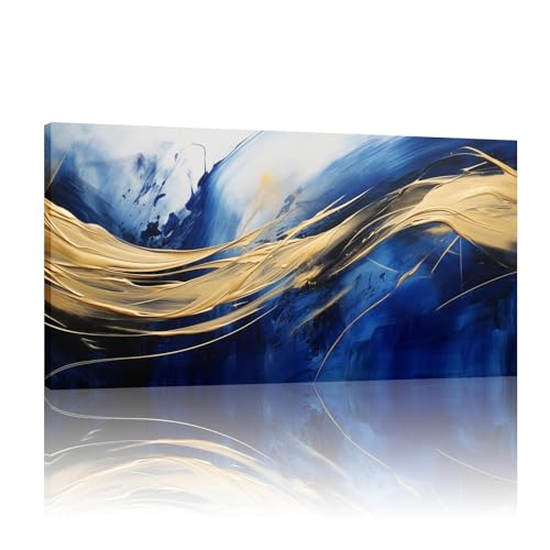 Tableau marbre bleu fluide 60x120 cm pour créer un salon apaisant