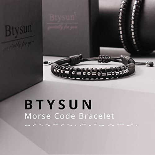 Inspirational Gifts for Men Morse Code Bracelets Mens Bracelets Graduation Gifts for Him Fathers Day Adjustable Leather Bracelet Motivational Birthday Annivesary Jewelry Stocking Stuffers for Men
