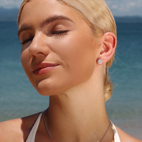 KRKC&CO Lab Grown Moissanite Earrings for Women, Birthday Wedding Gift for Her, 0.6-3.0 ct.tw, D Color VVS1, Hypoallergenic 925 Vermeil Sterling Silver 14K Gold Plated Studs, GRA, Jewelry for Mother's Day, Anniversary2