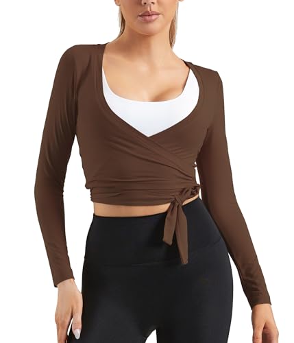 Image of Women Tie Front Shrug Long Sleeve Bolero Cardigan Lightweight Casual Tops