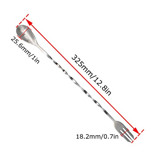YFaith Barlepel, 2 stuks, spiraalvormige roerlepel, cocktail roerlepel, spiraalgreep, kan worden gebruikt voor… - Image 7
