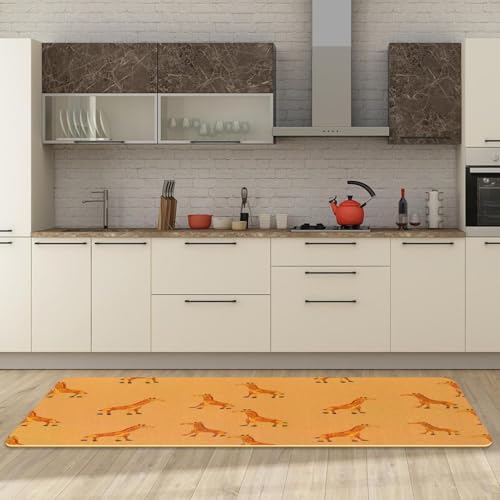 Tapete de cocina para pasillo y lavandería VAPOKF estampado de jirafa 3