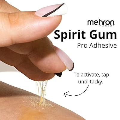 Mehron Makeup Spirit Gum | Spirit Gum Adhesive | Special FX, Cosplay, Halloween, Stage Performance Makeup | Professional Cosmetic Glue Adhesive for Face, Skin, Body (.125 oz)