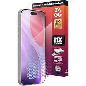 ZAGG XTR5 Screen Protector for iPhone 17 Pro – Glass, Blue Light Protection, 11X Stronger, Eyesafe CPF60 Tech, Anti-reflective Tech, Vibrant Color & Touch Sensitive Tempered Glass, Easy To Install