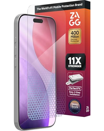 ZAGG XTR5 Screen Protector for iPhone 17 Pro - Glass, Blue Light Protection, 11X Stronger, Eyesafe CPF60 Tech, Anti-reflective Tech, Vibrant Color & Touch Sensitive Tempered Glass, Easy To Install