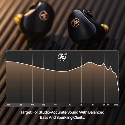 Image of 7HZ G1 in-Ear Monitor, 10mm DLC Dynamic Driver IEM Wired Earbuds, HiFi Headphones with Detachable OFC Silver-Plated Cable for Gaming and Music Audiophiles (with Mic, Black) | with Detachable OFC Silver-Plated Cable, Ergonimic In-Ear Earphones for Gaming & Music Audiophiles (with Mic, Black)