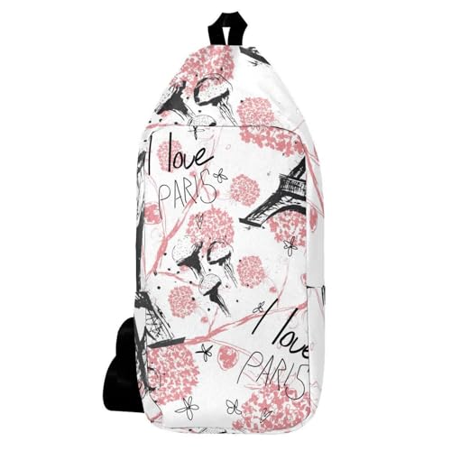 Sac à bandoulière Paris Tour Eiffel floral idéal pour la randonnée et le voyage urbain