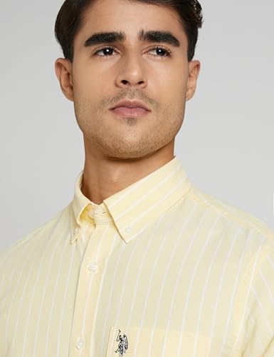 Image of U.S. Polo ASSN. Men's Yarn Dyed Oxford Stripe Spread Collar Full Sleeve Shirts