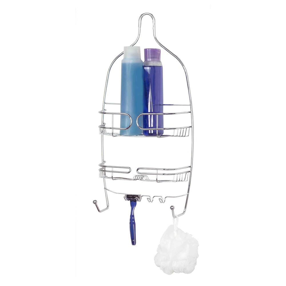 Home Basics Chrome Plated Steel Shower Caddy Silver