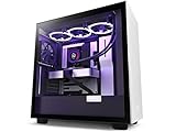 NZXT H7 - Mid-Tower PC Gaming Case - Tempered Glass - Enhanced Cable Management – Water-Cooling Ready - White & Black
