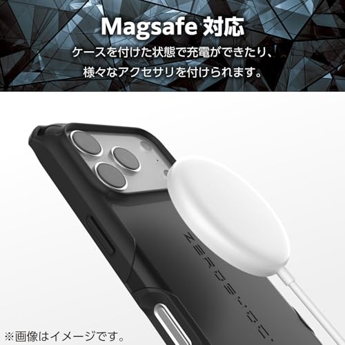 エレコム(ELECOM) iPhone 17 Pro ケース カバー 耐衝撃 衝撃吸収 ZEROSHOCK MAGKEEP ワイヤレス充電対応 PM-A25CZEROMGBK の商品画像 4