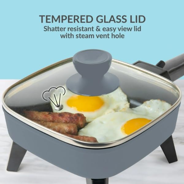 7-Inch Electric Skillet with Nonstick Surface, Compact Portable Frying Pan for Cooking and Sauteing