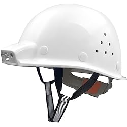 Casco De Seguridad Tipo 2 Clase E Mustbau Casco Obra con Iluminación, Casco Seguridad Construcción Recargable por USB, 2 Niveles de Iluminación, Diadema Ajustable de 53 a 62cm - Blanco