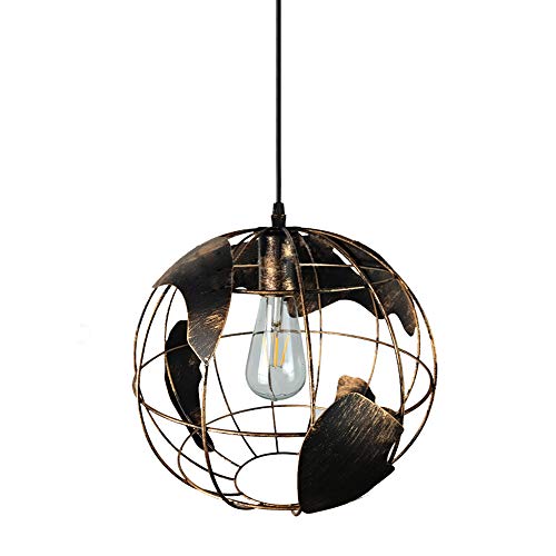 Neskx Globe World Map Pendant Light Industrial Retro Metal Lamp Shade Loft Bar Ceiling Hanging Lamp thumb #1