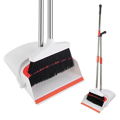 HomTrip Broom and Dustpan Set, Upright Dust Pan and Broom with 51" Extendable