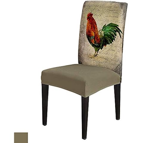 Z&L Home 6Pcs Dining Chair Covers Protector Stretch Removable Washable Seat Cushion Slipcover,Farmhouse Rooster Seat Cover Spandex for Dining Room Restaurant Hotel,Retro Farm Chicken Cover
