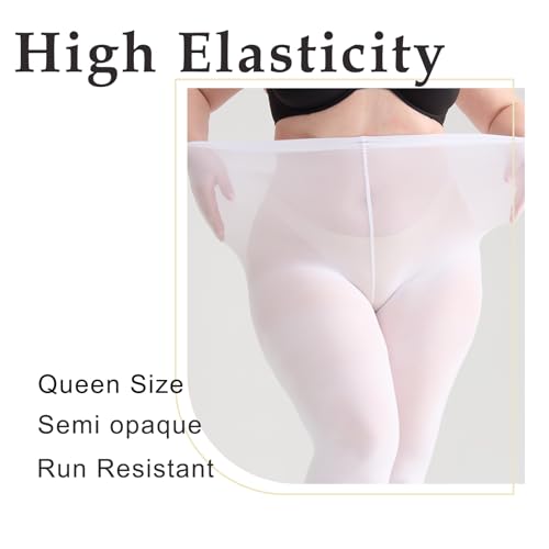 Image of Women's Plus Size Tights High Waist Sheer Semi Opaque Ultra-Soft Pantyhose XL, 2XL, 3XL, 4XL